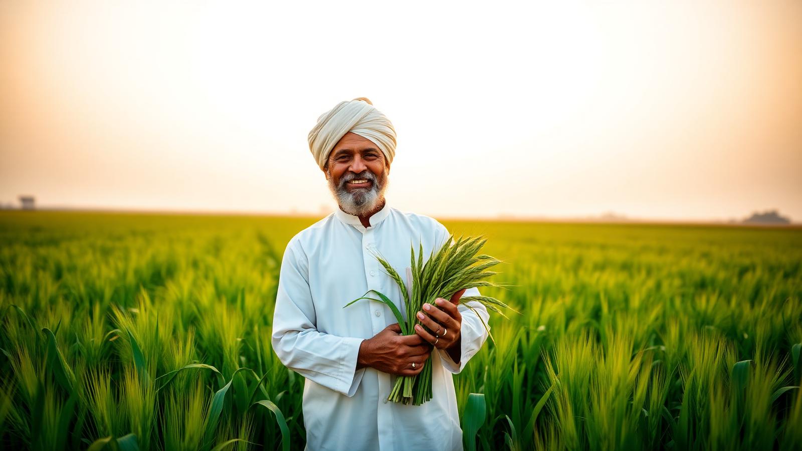 Lush green fodder field in North India